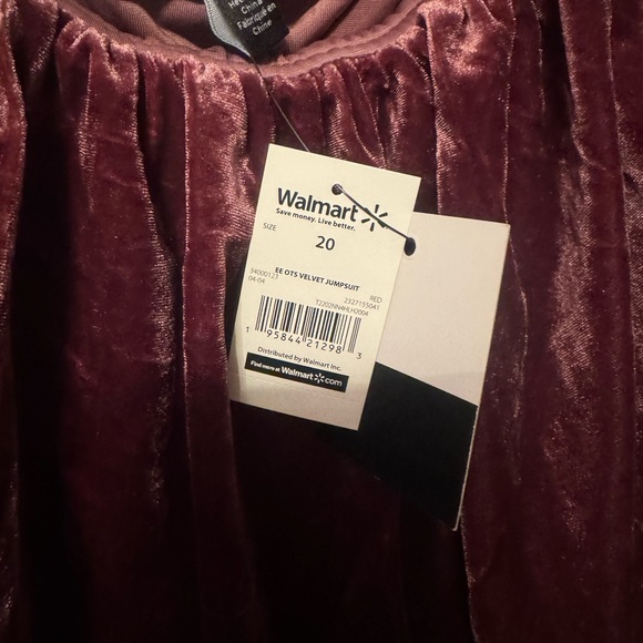 NWT eloquii elements off shoulder velvet jumpsuit size 20 - Picture 3 of 5